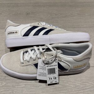 Adidas Men's Matchbreak Super Cream Suede and Black Striped Sneakers, msrp $110